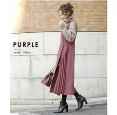 ワンピース レディース ロング サイド プリーツ ワンピ ノースリーブ Vネック