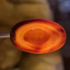 西蔵天珠 原鉱 茶系色縞瑪瑙天眼石 神灵の目 線天珠 薬師如来 第三の眼朱砂入り