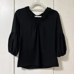 レナウン　黒トップス　毛100 ブラック