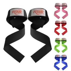 Fitarc ウェイトリフティング用 リフティングストラップ ブラック
