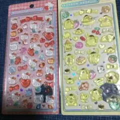 ボンボンドロップシールキティ＆プリン シール2枚セット
