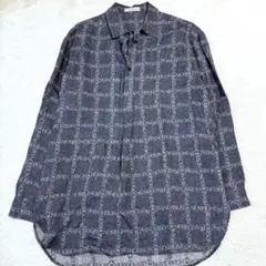 美品✨JW ANDERSON リネンシャツ　ロゴ総柄　スキッパー　プルオーバーのサムネイル