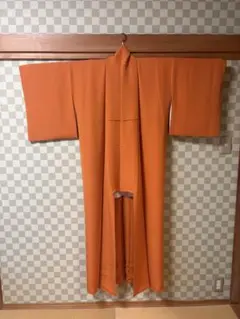 未着用 本藍染 菱地紋 花菱 色無地 着物 093w p - メルカリ