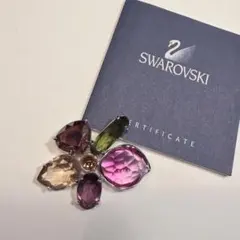 美品 スワロフスキー ペンダントトップ フラワー クリスタル 多石アレンジ