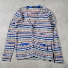 【美品】BEAUTY&YOUTH フェアアイル柄カーディガン M