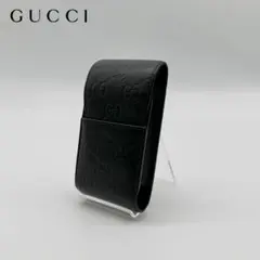 【極美品】 GUCCI レザー シマ シガレットケース GG 総柄 ブラック