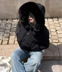 ファー付きダウンジャケット