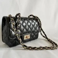 ショルダーバッグ クラッチバッグ キルティング 鞄 黒