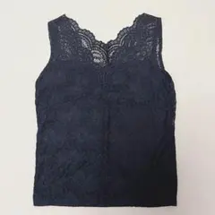 ROPE' PICNIC 総レース ノースリーブ タンクトップ ネイビー