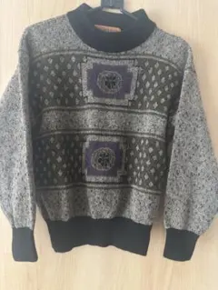 【希少】CORSINI ITALIA ヴィンテージ ニット 総柄 ウール混 M