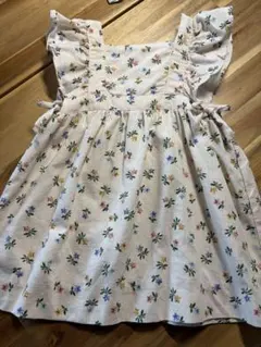 Zaraベビー　花柄フリル袖ワンピース