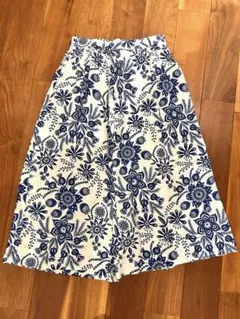 美品⭐️A.P.C. 花柄 リネン混 ロングスカート 36 ブルー ホワイト