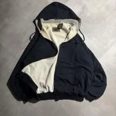 80s〜90s ブラック 裏サーマル フルジップパーカー USA製 フェード 90s フルジップパーカー フーディー ダブルフェイス 裏サーマル