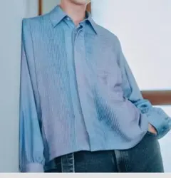 Etrarium "HANA" Pleats Shirt　PinkBlue