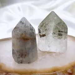 【天然石】ガーデンクォーツ ミニポイント◆タワー 2個