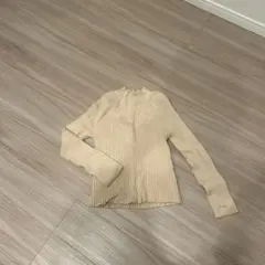 Chico ベージュ ストライプ 長袖ニット