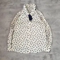 Leilian レリアン ブラウス　シャツ　水玉　ドット　ホワイト　白