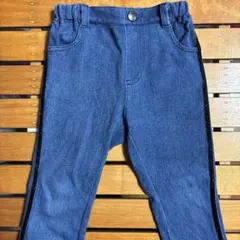 アナスイミニ　デニムブルー サイドライン パンツ　100