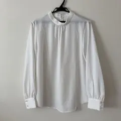 GU　スタンドカラーブラウスZ　オフホワイト　サイズL