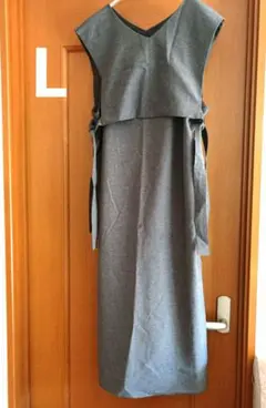 L　ベスト　ジャンスカ　ワンピース　2点セット　グレー　シンプル　まとめ売り