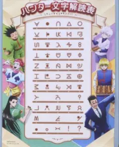 HUNTER×HUNTER 銀だこ　ハンター文字解読表