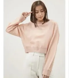 新品 Mila owenミラオーウェン 構築シルエットトレーナー見えシアーニット