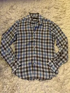 Theory 淡い青のチェック柄シャツ S - メルカリ