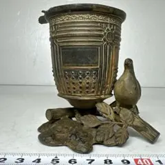 大野芳光 釣船 花入 唐銅（唐金） 唐草彫 釣鎖付 - メルカリ