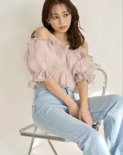 未使用☆25ss SNIDELギャザーオフショルブラウス - メルカリ