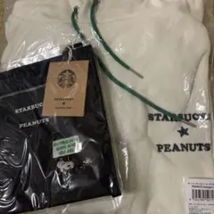 スタバ スヌーピー ボトルコサッシュ（ブラック） オーバーサイズパーカー（L）