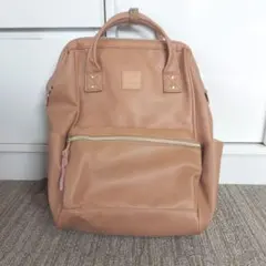 美品☆anello　ベージュピンク がま口リュック
