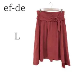 ef-de エフデ 赤 ひざ丈フレアスカート タウンユース L