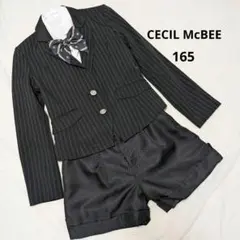 【美品】セシルマクビー フォーマル スーツ セットアップ キッズ165 卒服 黒
