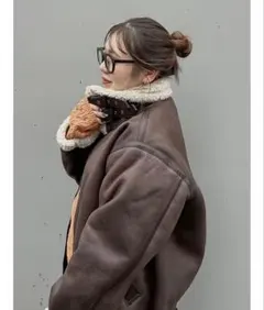 【値下げ！】【Ungrid】フェイクムートンボアブルゾン　ブラウン