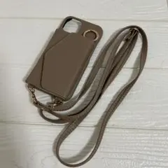 iPhone13 14 スマホケース 手帳ケース モカ