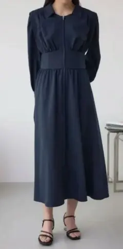 新品【AZUL BY MOUSSY】ウエストタック切り替えフレアワンピース M