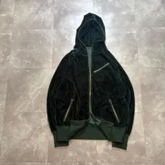 00s archive velour hoodie parka y2k ギミック