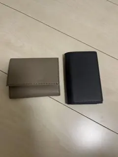 新品　三つ折り財布とカードケース　2点セット グレージュ ブラック