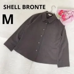 SHELL BRONTE ロングスリーブシャツブラウス 長袖 無地 ブラウンM