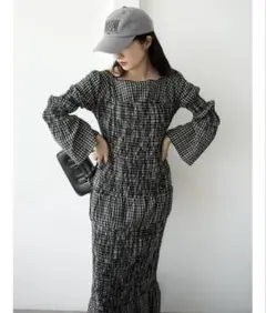 KatrinTOKYO shirring bell sleeveonepiece