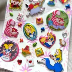 ディズニーアリス立体シールなど4点セット