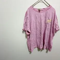 H&M Tシャツ 【L】 レディース ピンク クルーネック ワンポイント 夏用