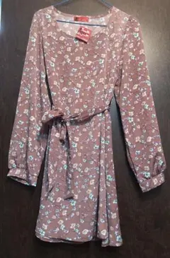 新品 未使用 Lovetoxic レピピ 好きに 花柄ワンピース テロテロワンピ