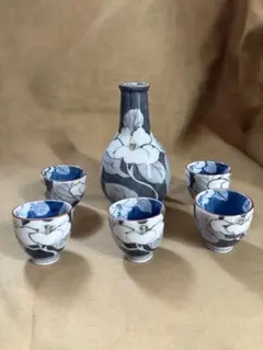 め*3様 有田 波佐見焼 洸琳窯 色分山茶花 酒器揃 徳利 おちょこ お猪口 セ