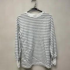 GU ライトスウェットオーバーサイズT 長袖　ボーダー