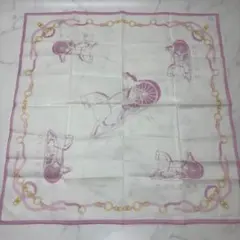 0114 セリーヌ　大判ハンカチ　ピンク　約57㎝×57㎝　※値下げ不可.