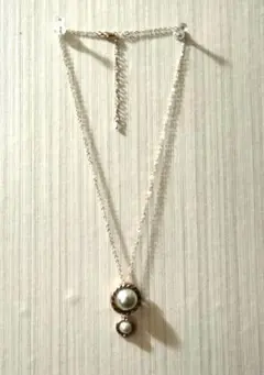 美品✨2連パール ペンダント ネックレス ゴールド クラシック 上品 華やか