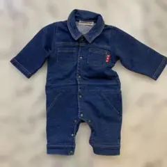 デニム風ロンパース 長袖　BEBE 70
