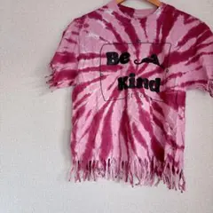 【海外古着】　タイダイフリンジ　Tシャツ Be A Kind カジュアル