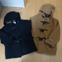 GLOBAL WORKダッフルコート ネイビー キャメル 2点セット